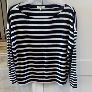 rag & bone Black and White Striped Long Sleeve Top